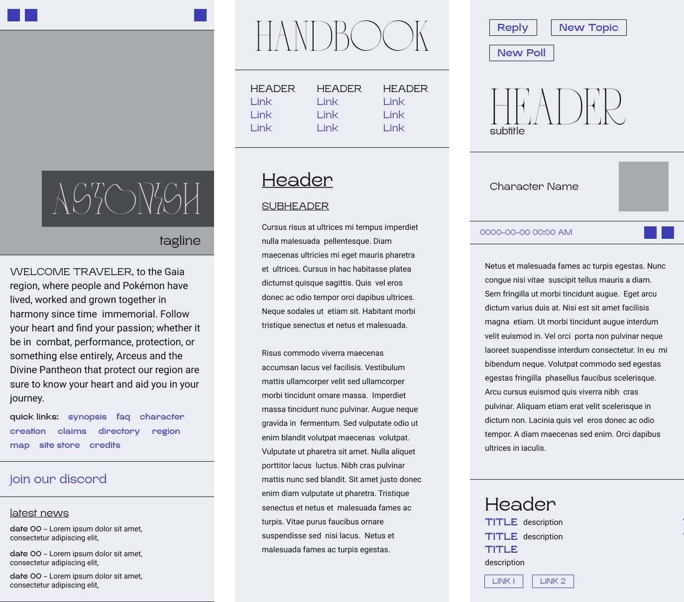 Desktop light mode header mock-up